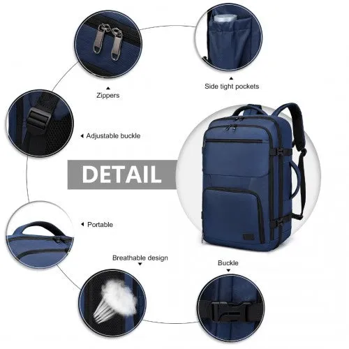 Kono Multifunctional Portable Travel Backpack Cabin Luggage Bag - Navy