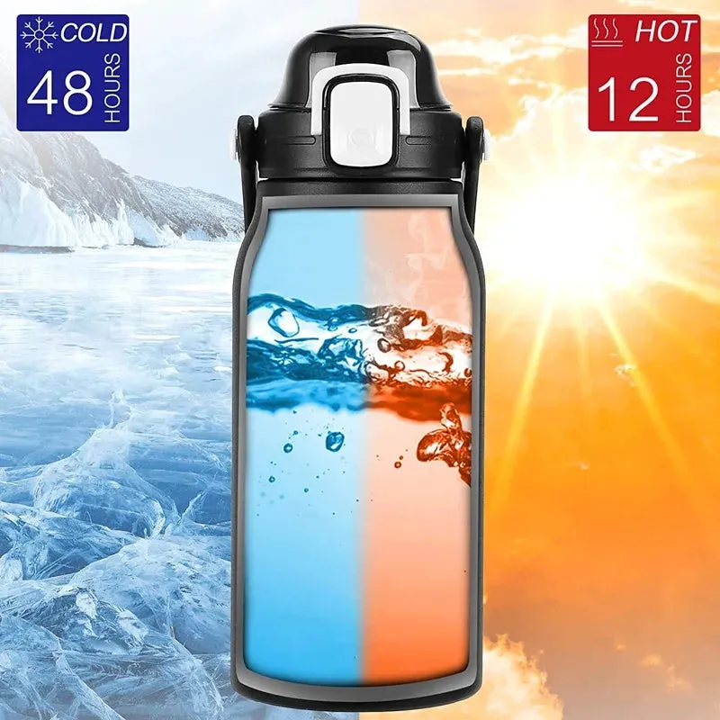 Large Capacity Stainless Steel Tumbler with Straw