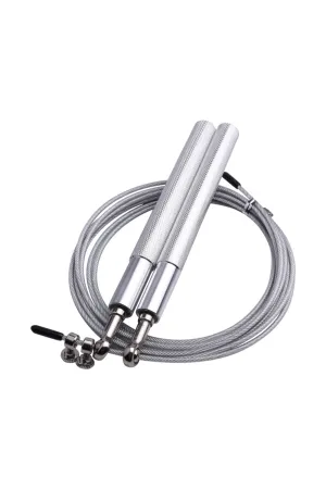 LES-FIT Adjustable Skipping Rope Silver