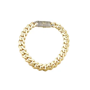 Lightweight Monaco Iced-Out Lock Anklet (14K)