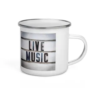 'Live Music' Enamel Camper Mug