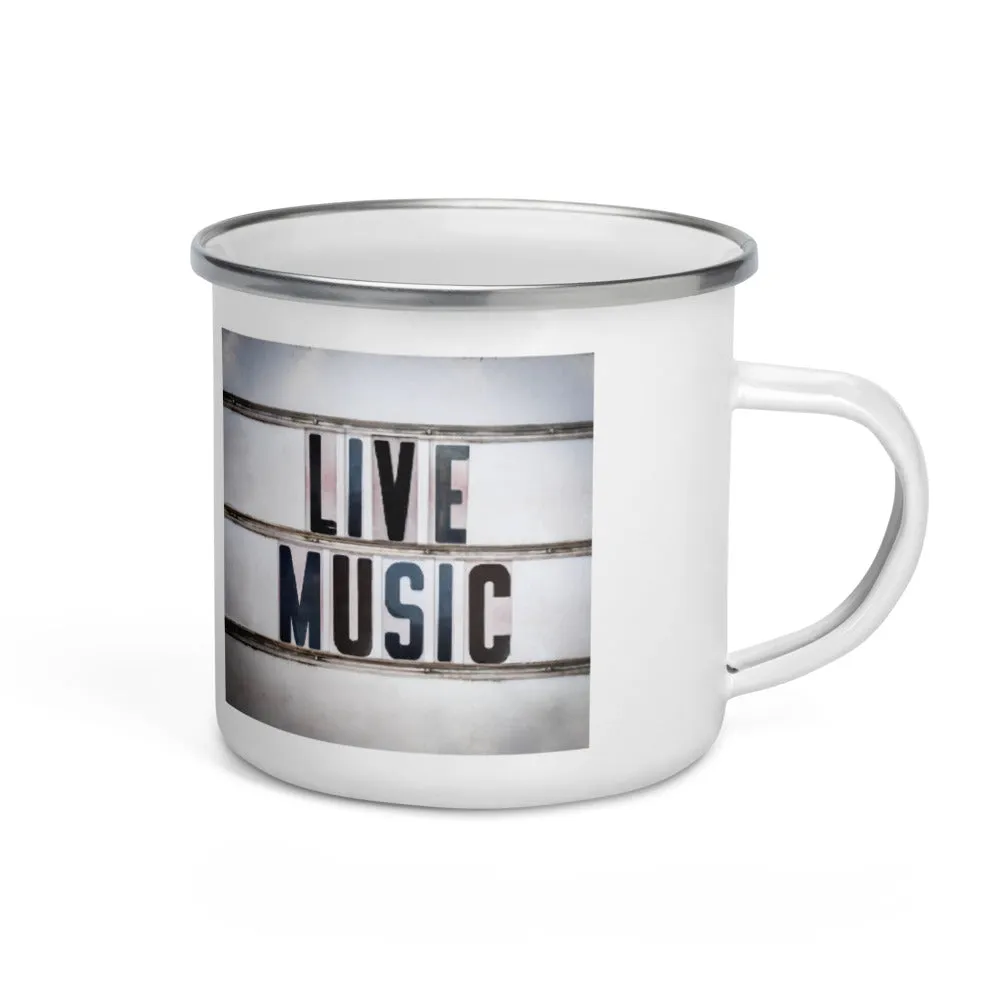 'Live Music' Enamel Camper Mug