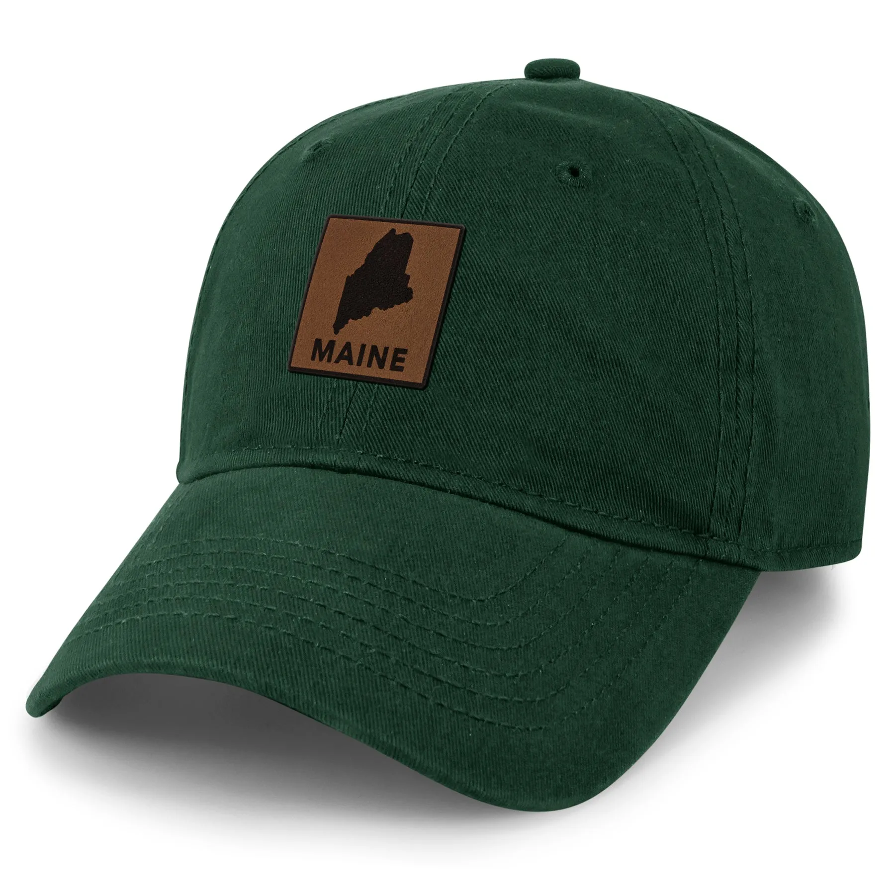 Maine Leather Patch Dad Hat