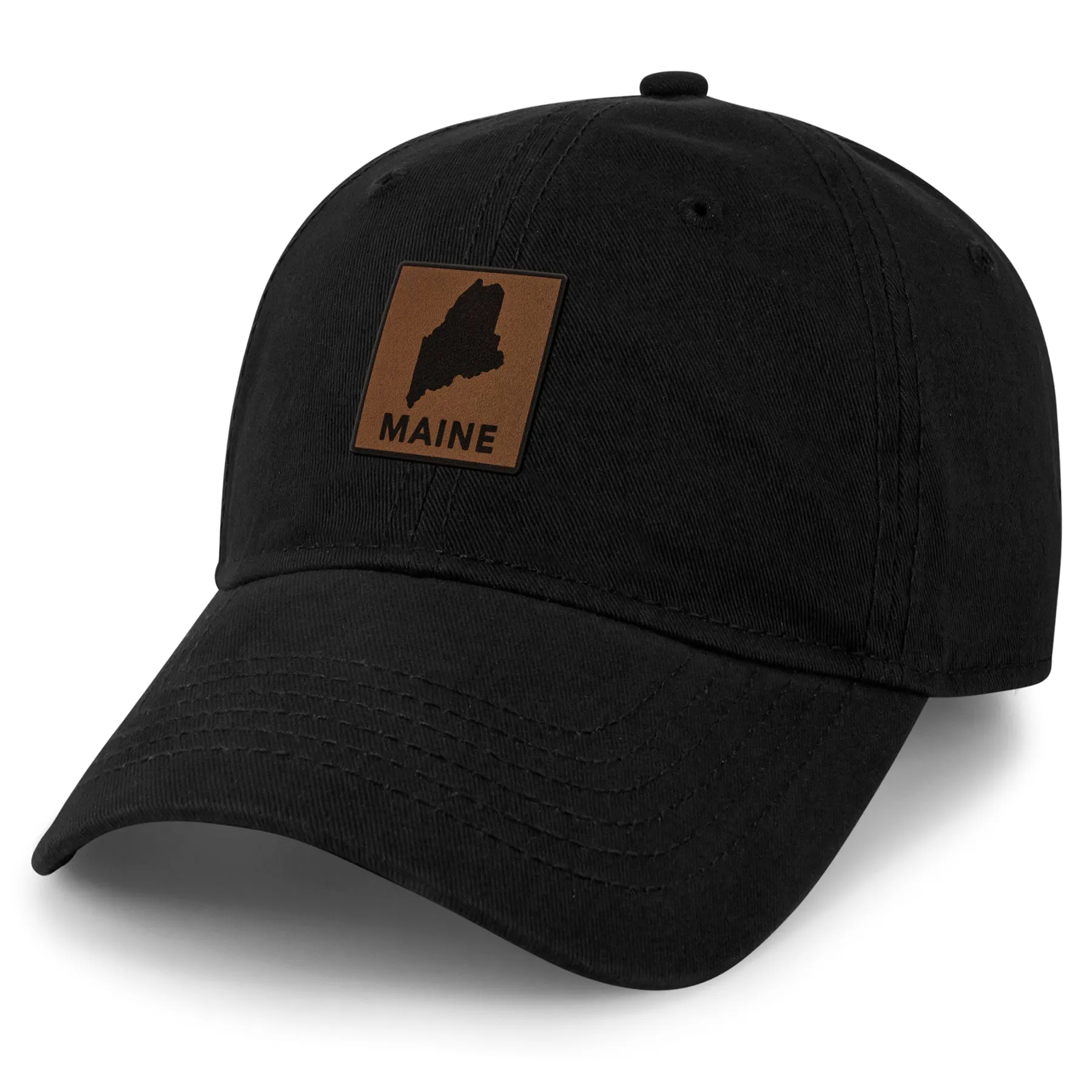 Maine Leather Patch Dad Hat