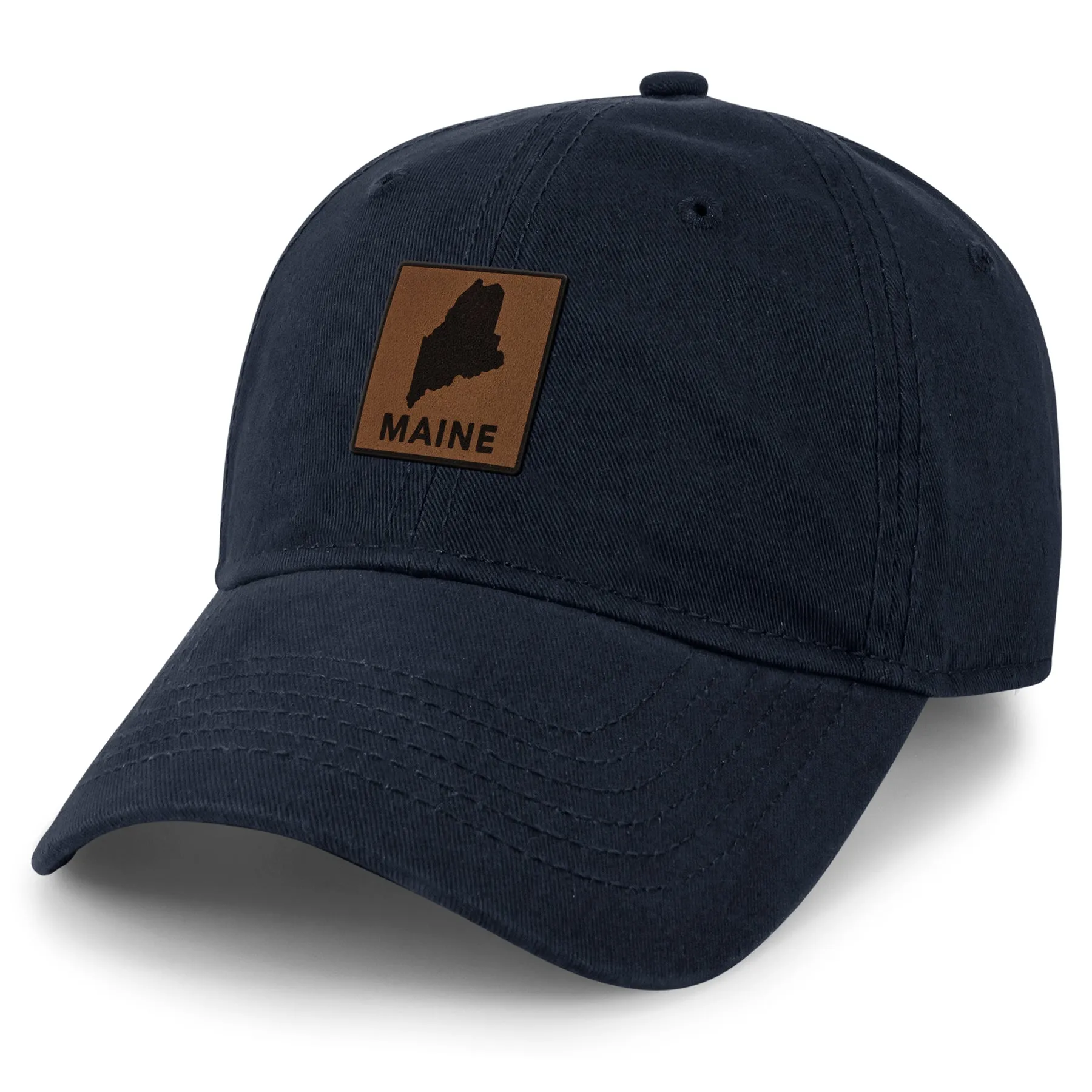 Maine Leather Patch Dad Hat