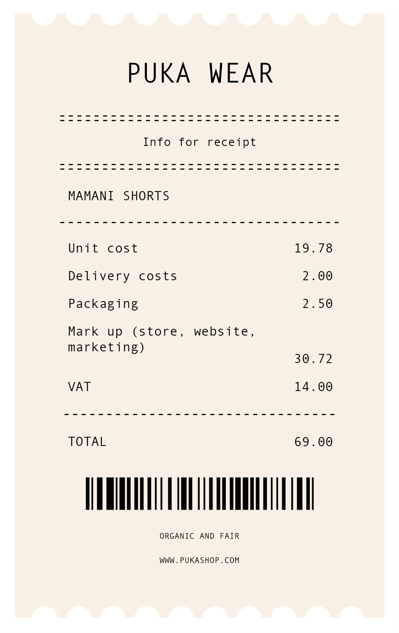 Mamani organic shorts