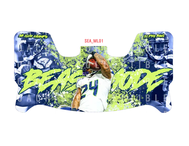Marshawn Lynch Custom Visor for Any Full Size Riddell Helmet (Universal Fit)