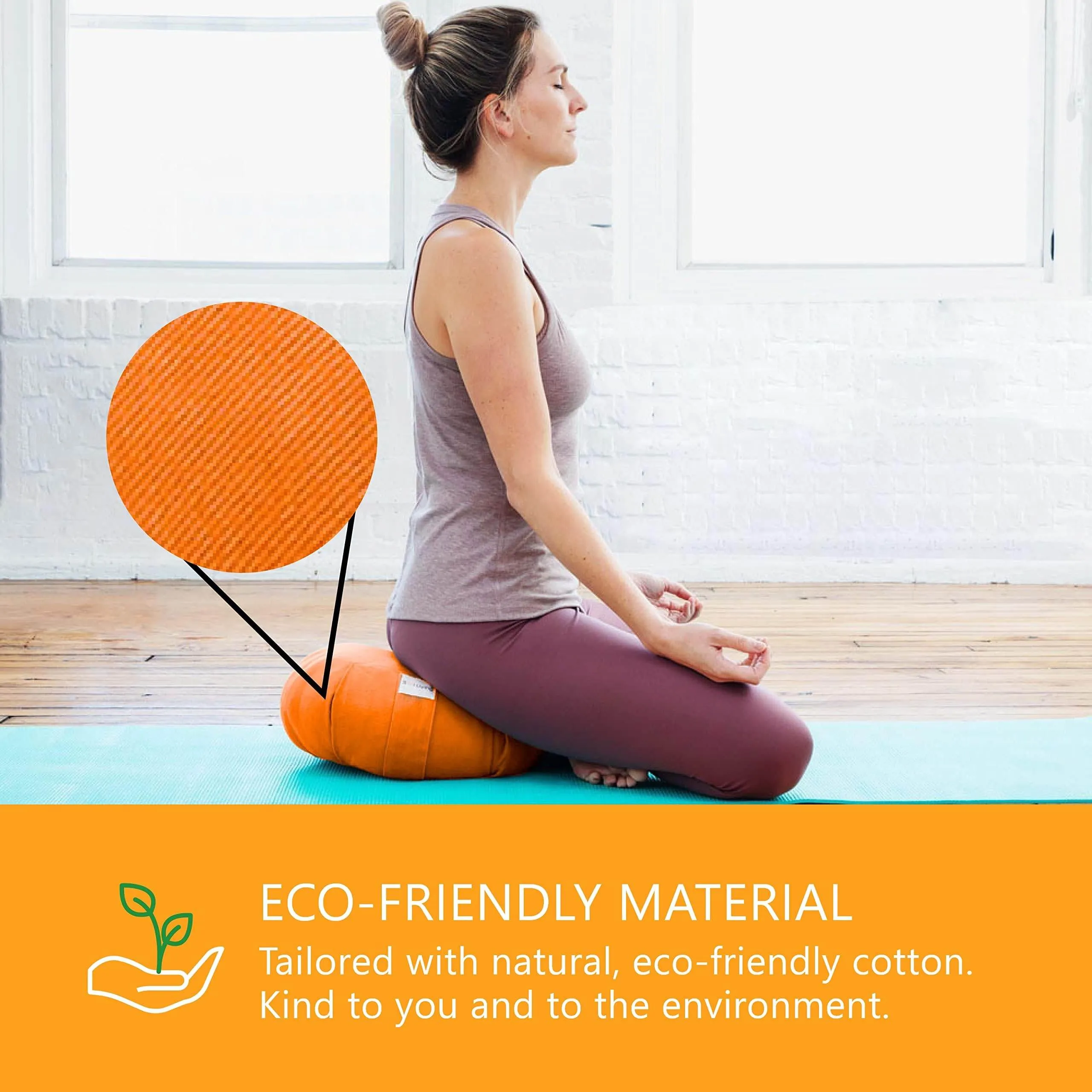 Meditation Cushion Sol Living Yoga Floor Pillow 100% Cotton Floor Cushion Removable Cover Firm Comfort Yoga Floor Cushion Seating for Adults Machine Washable Zafu Meditation Pillow Pouf Bolster Pillow