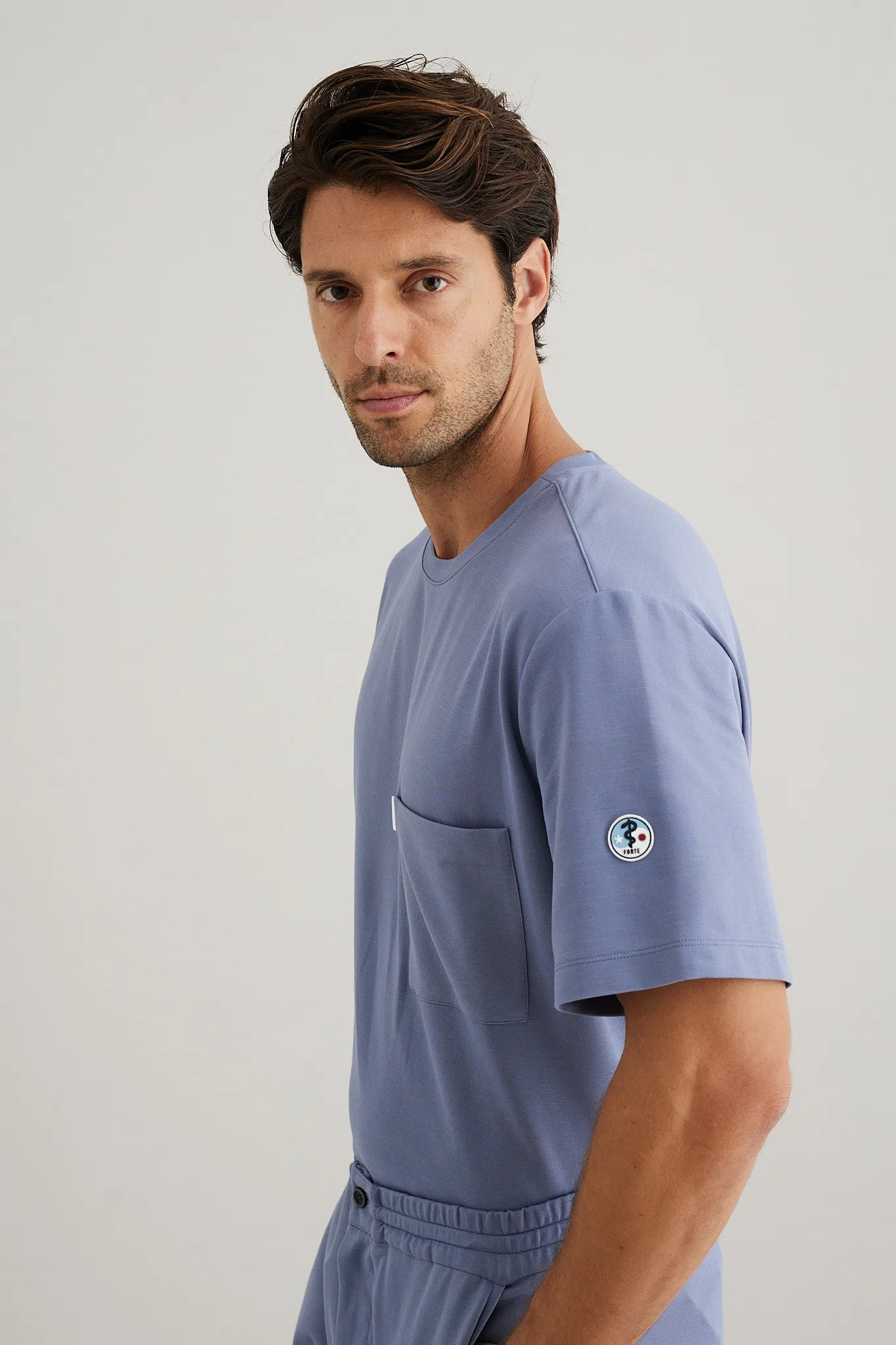 Men's Crewneck Scrub Shirt | Jersey Milano
