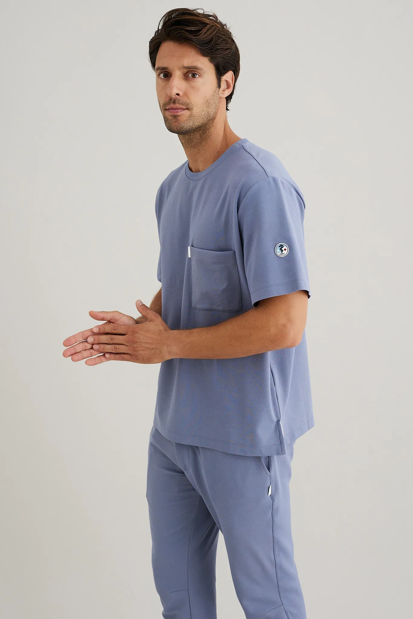 Men's Crewneck Scrub Shirt | Jersey Milano