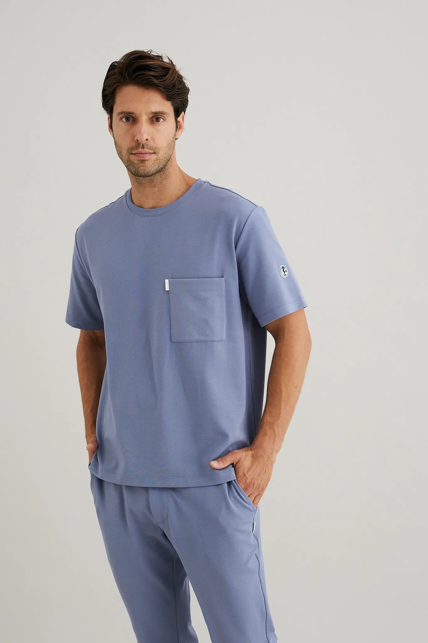 Men's Crewneck Scrub Shirt | Jersey Milano