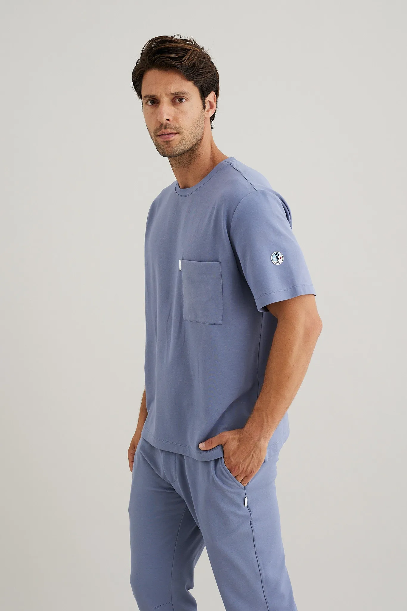 Men's Crewneck Scrub Shirt | Jersey Milano
