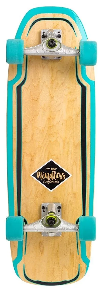 Mindless Surf Skate Carving Cruiser Skateboard - 9.5" x 30" - Green