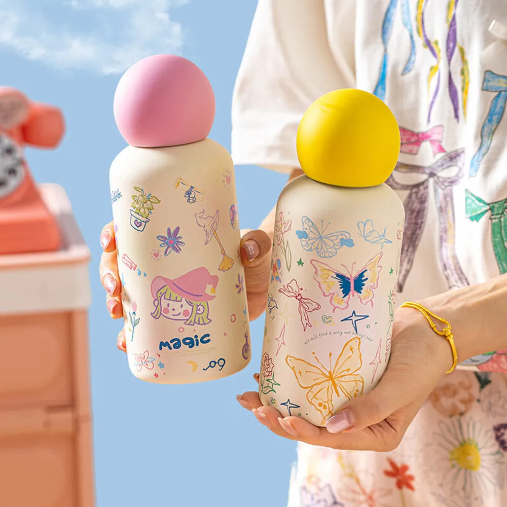 Modern Housewife Time Memory Insulated Bottle - Spring Traces Design, 400ml