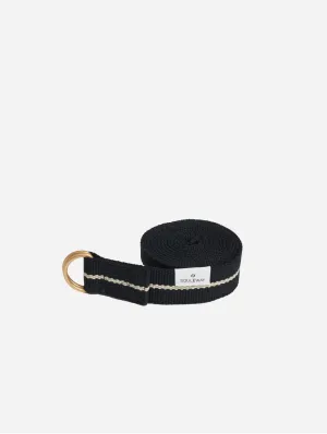 Natural Cotton Yoga Strap | Black & Sand