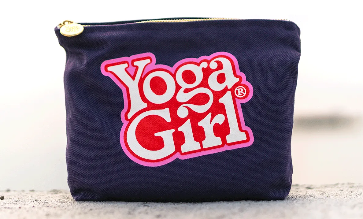 Navy pouch with Yoga Girl logo