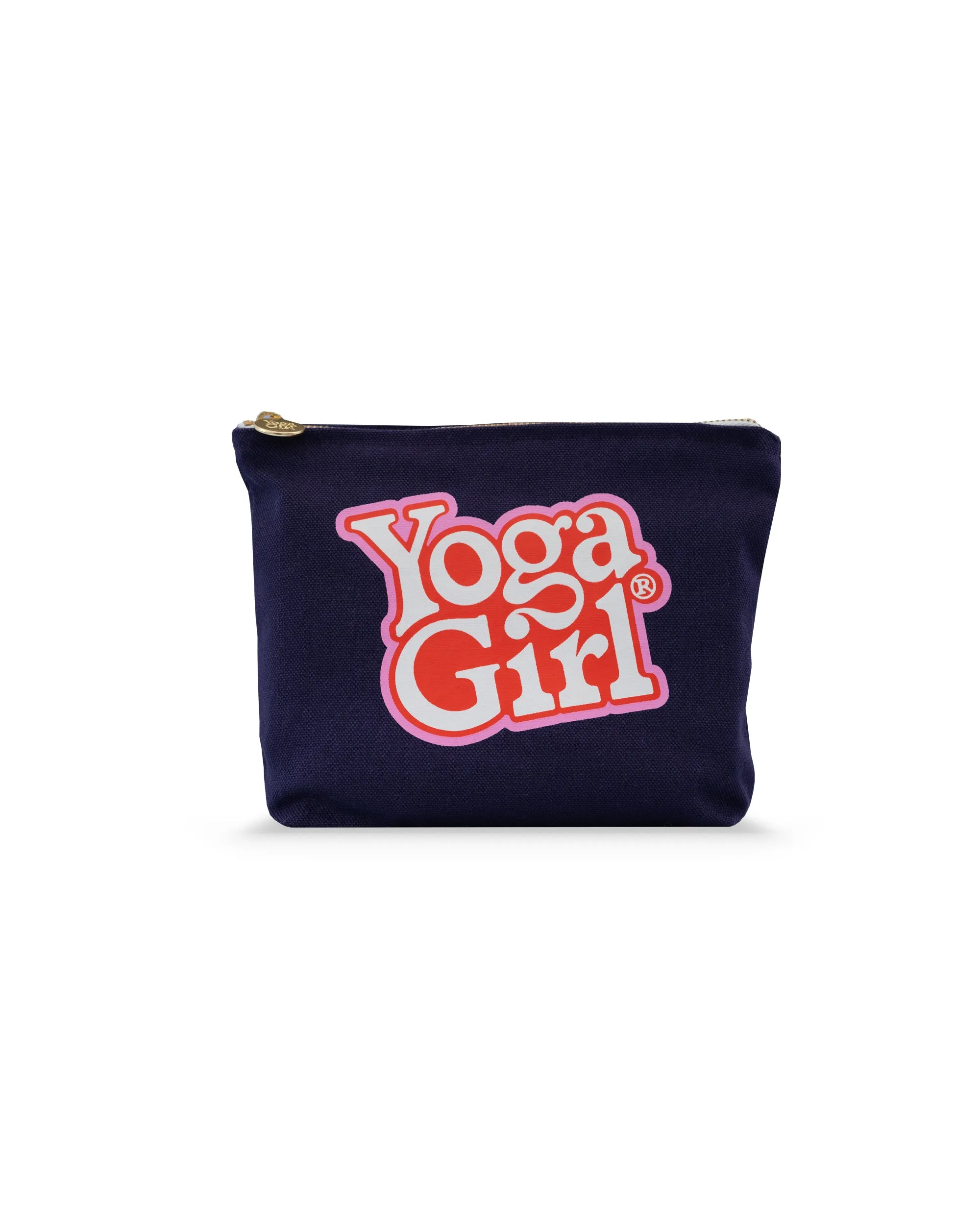 Navy pouch with Yoga Girl logo