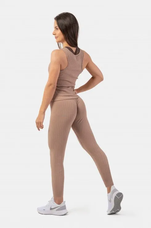 Nebbia Organic Cotton Ribbed Tank Top 414 Brown