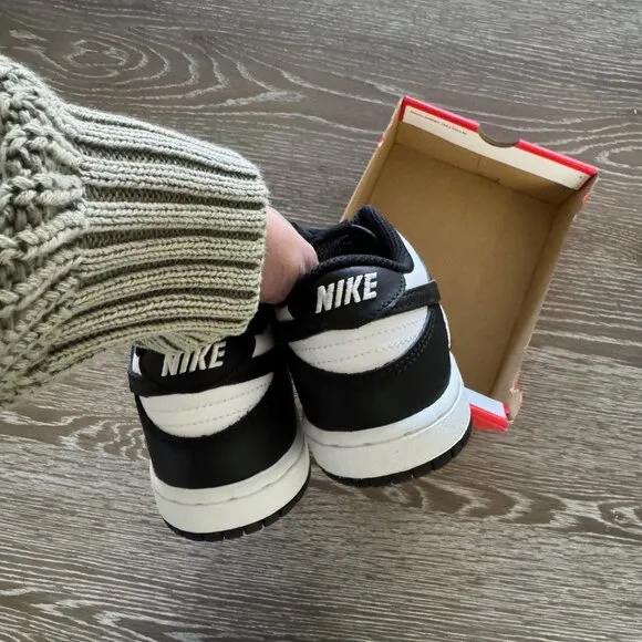 NEW Kids Unisex Nike white/black dunk low (ps) pandas sneakers shoes size 3Y