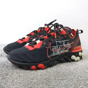 Nike React Element Script Swoosh Mens 7 Running Shoes Black Red CK9285-001