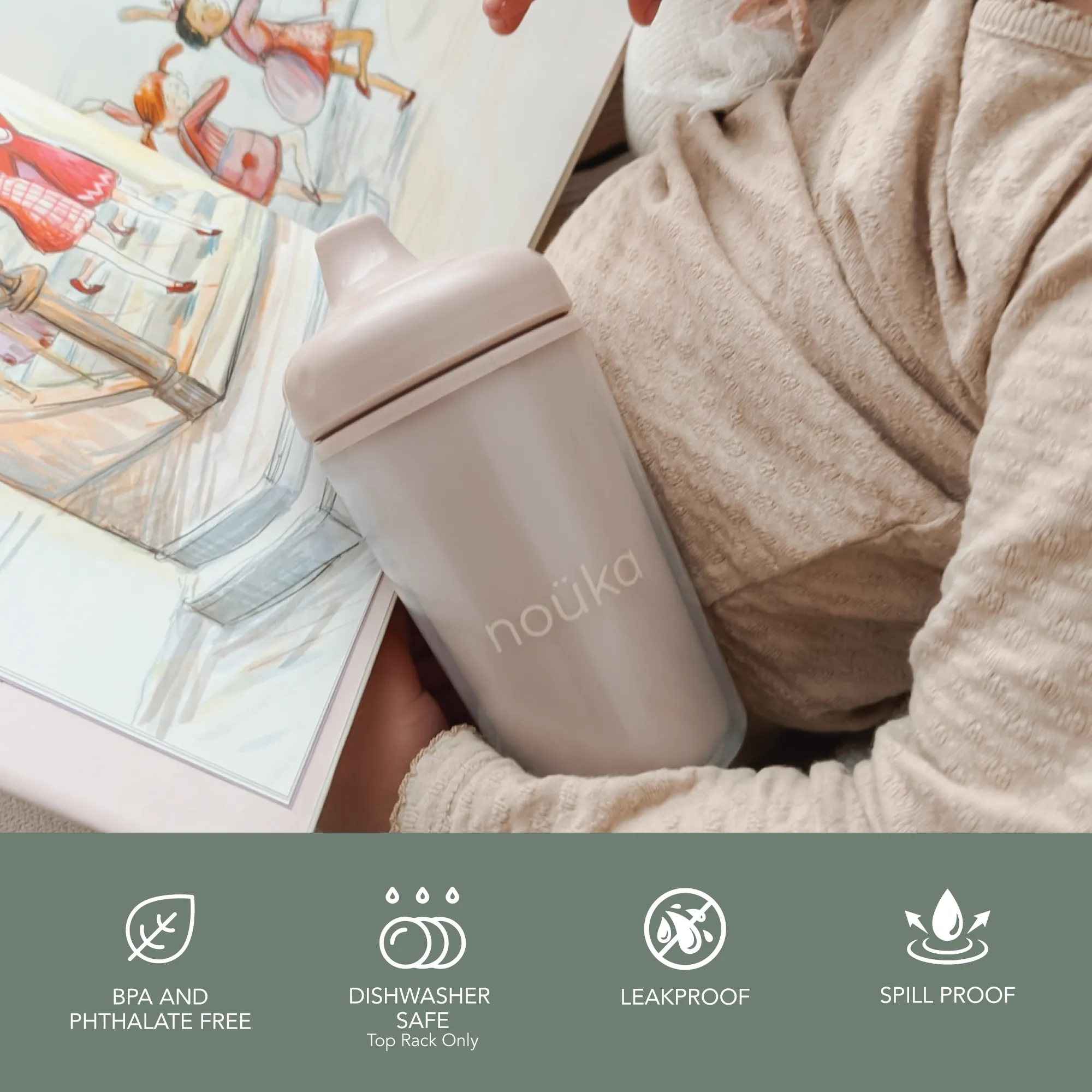 noüka Insulated Sippy Cup - Fern (Min. of 2 PK, Multiples of 2 PK)
