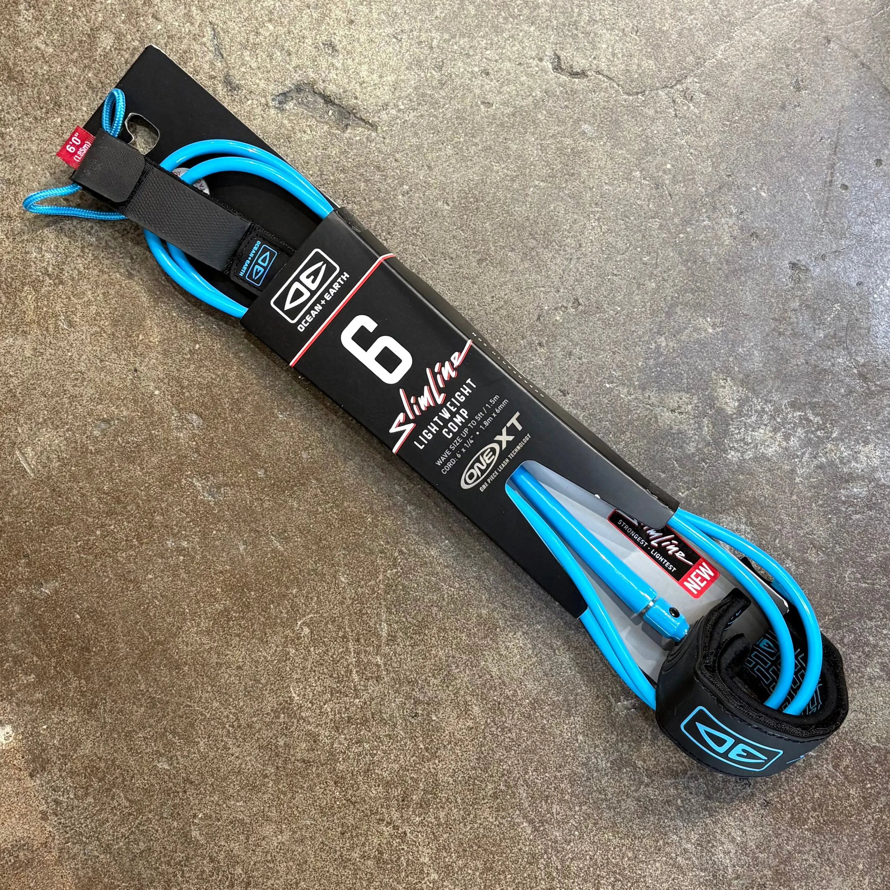OCEAN&EARTH   SLIMLINE ONE-XT LEASH  6' x  6MM