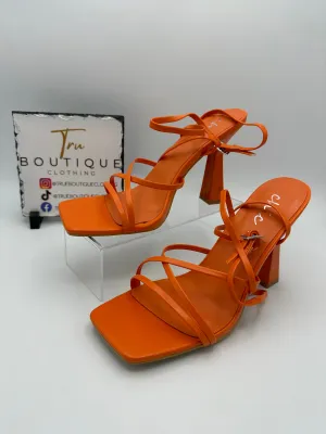 Orange Ankle Strap Heel