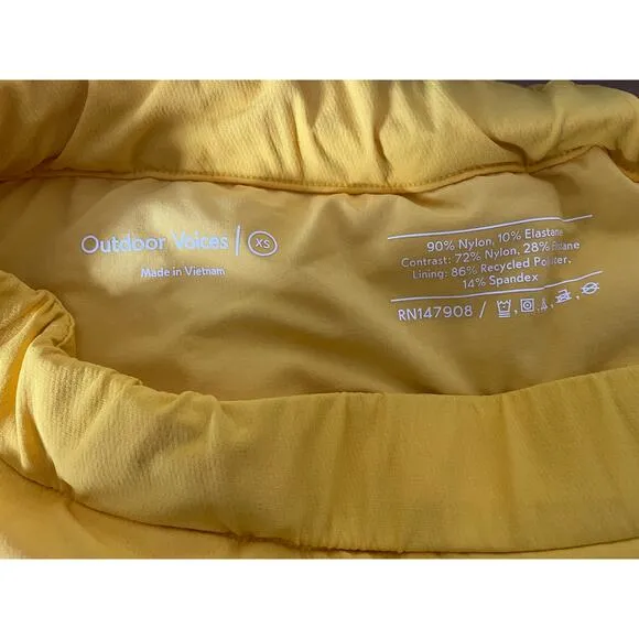 Outdoor Voices Rectrek Mini Skort Sunshine Yellow Orange Size XS X-Small