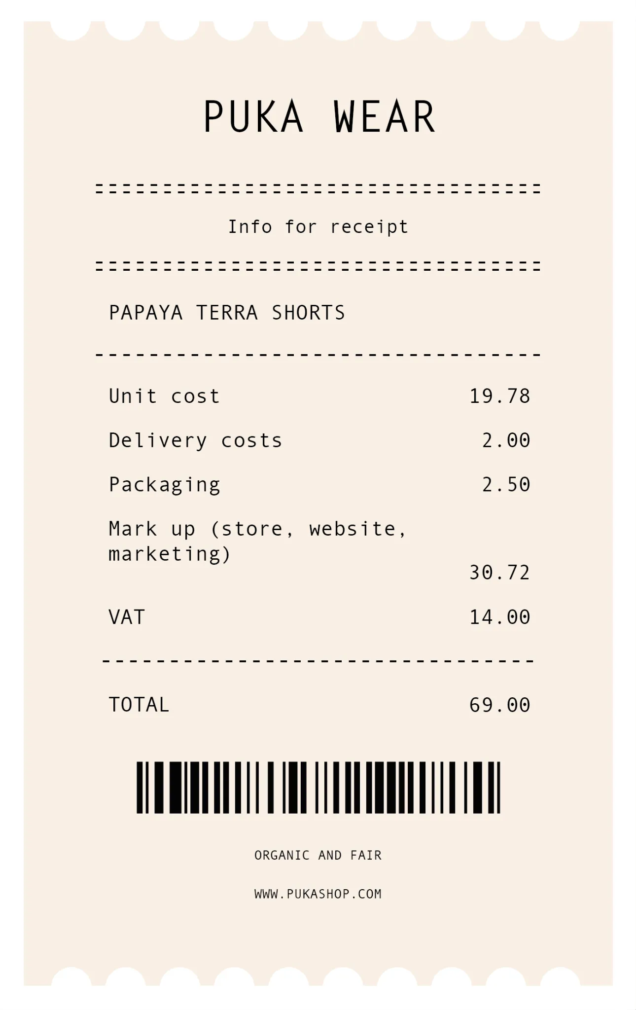 Papaya organic shorts