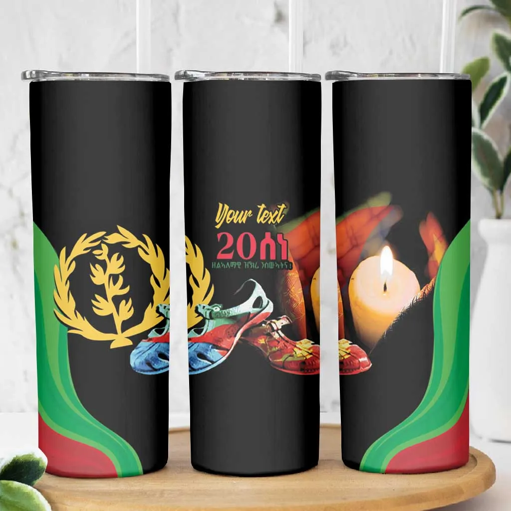 Personalized Afro-Eritrea Maelti Siwuat Skinny Tumbler Shida Shoes Glory To Our Martyrs Eritrea LT9