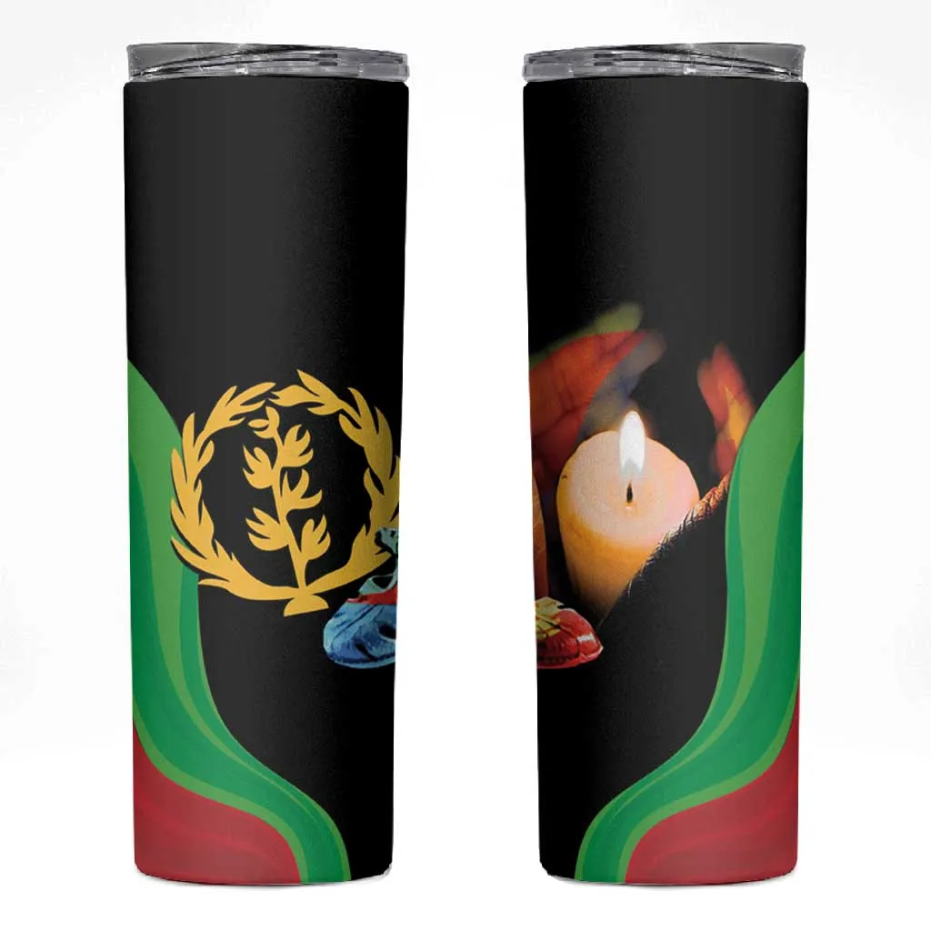 Personalized Afro-Eritrea Maelti Siwuat Skinny Tumbler Shida Shoes Glory To Our Martyrs Eritrea LT9