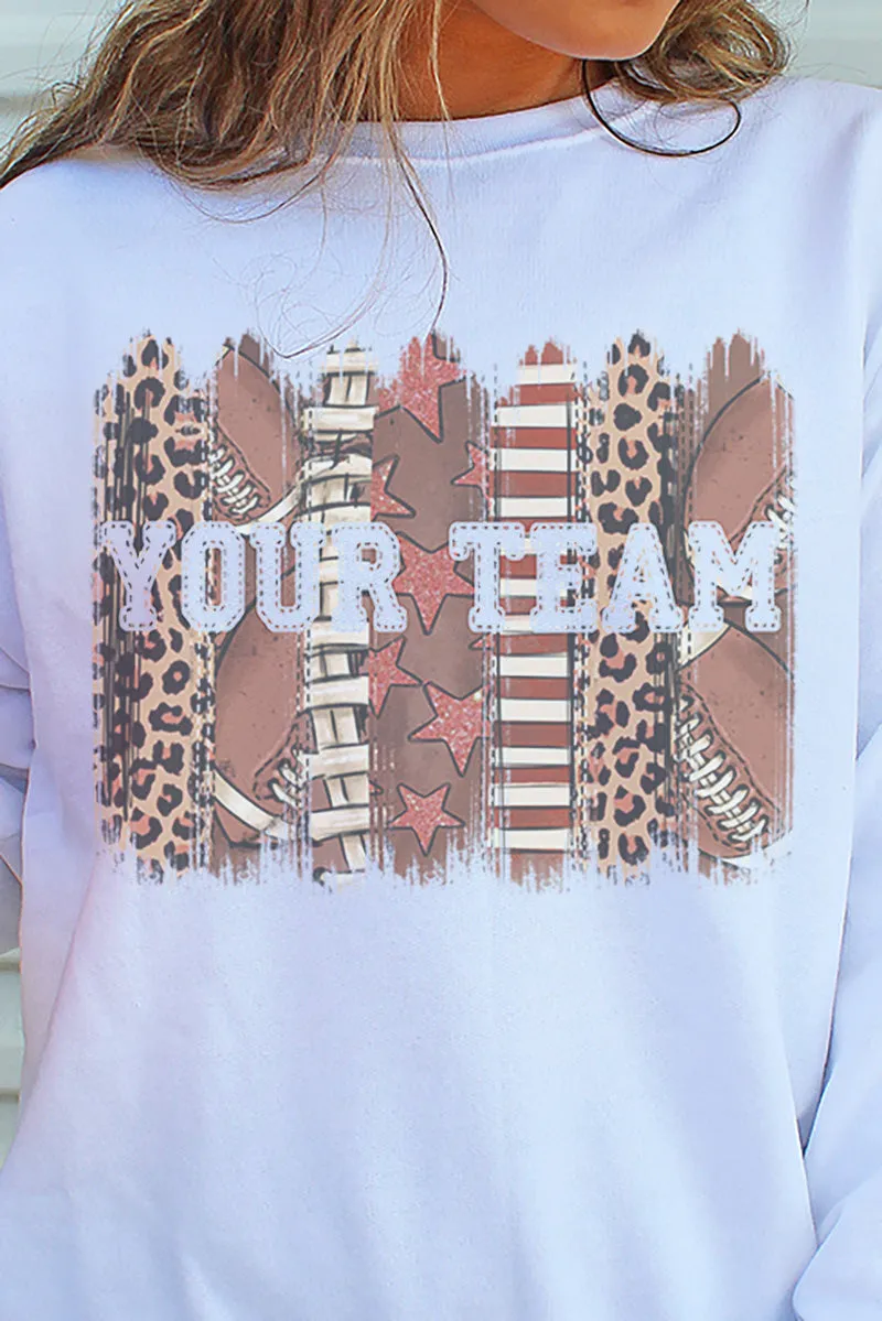 Personalized Football Brush Stroke Unisex NuBlend Crew Sweatshirt
