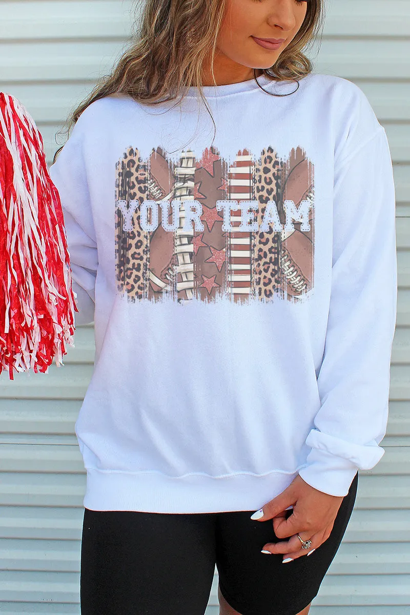 Personalized Football Brush Stroke Unisex NuBlend Crew Sweatshirt