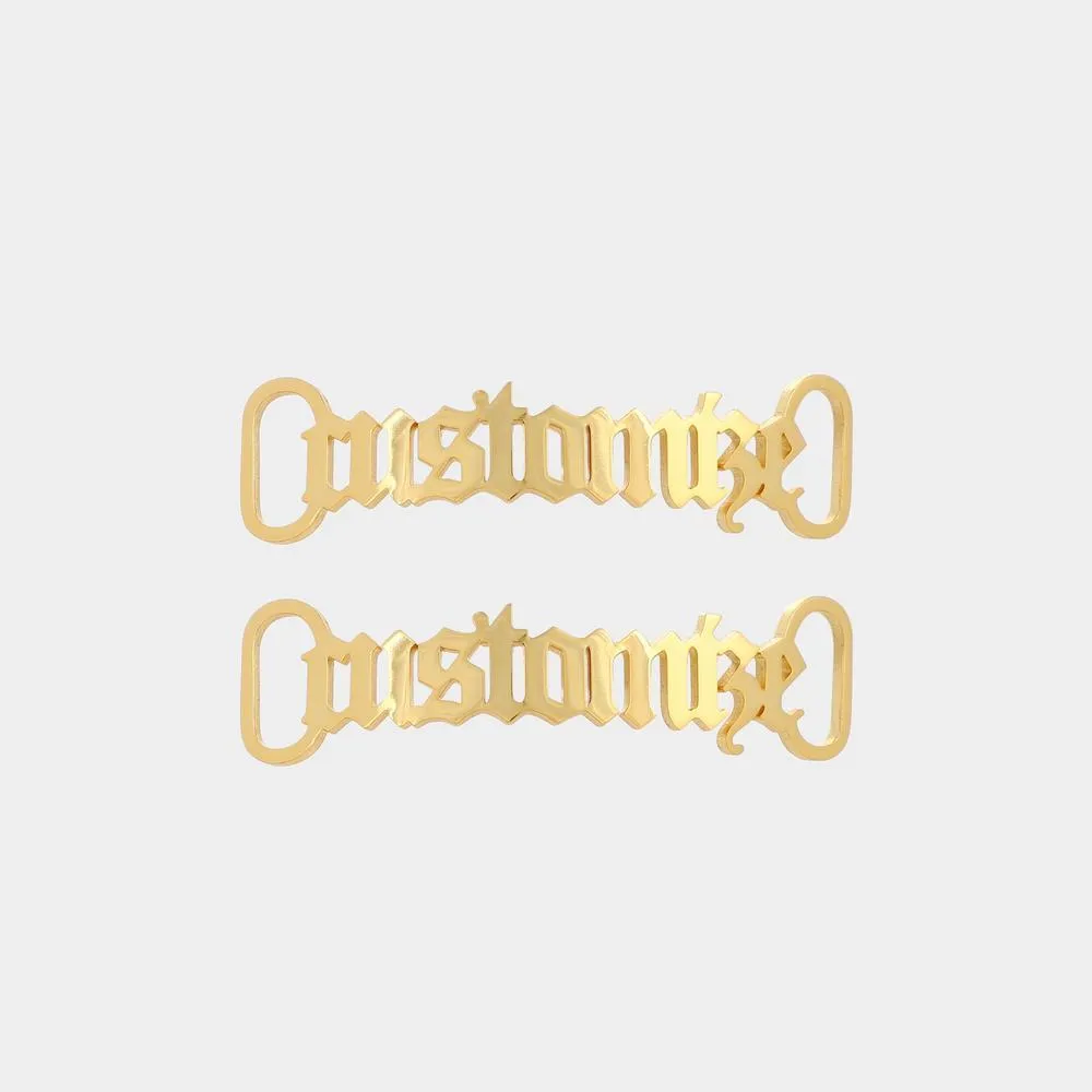 Personalized Name Metal Shoelace Charm Custom Shoe Buckle 1 pair