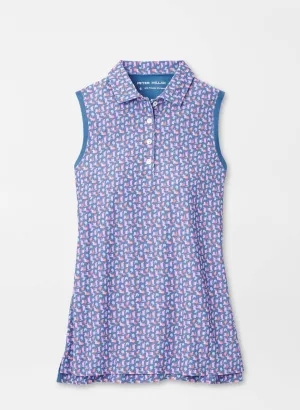 Peter Millar Womens Paloma Sleeveless Banded Button Polo - STORM
