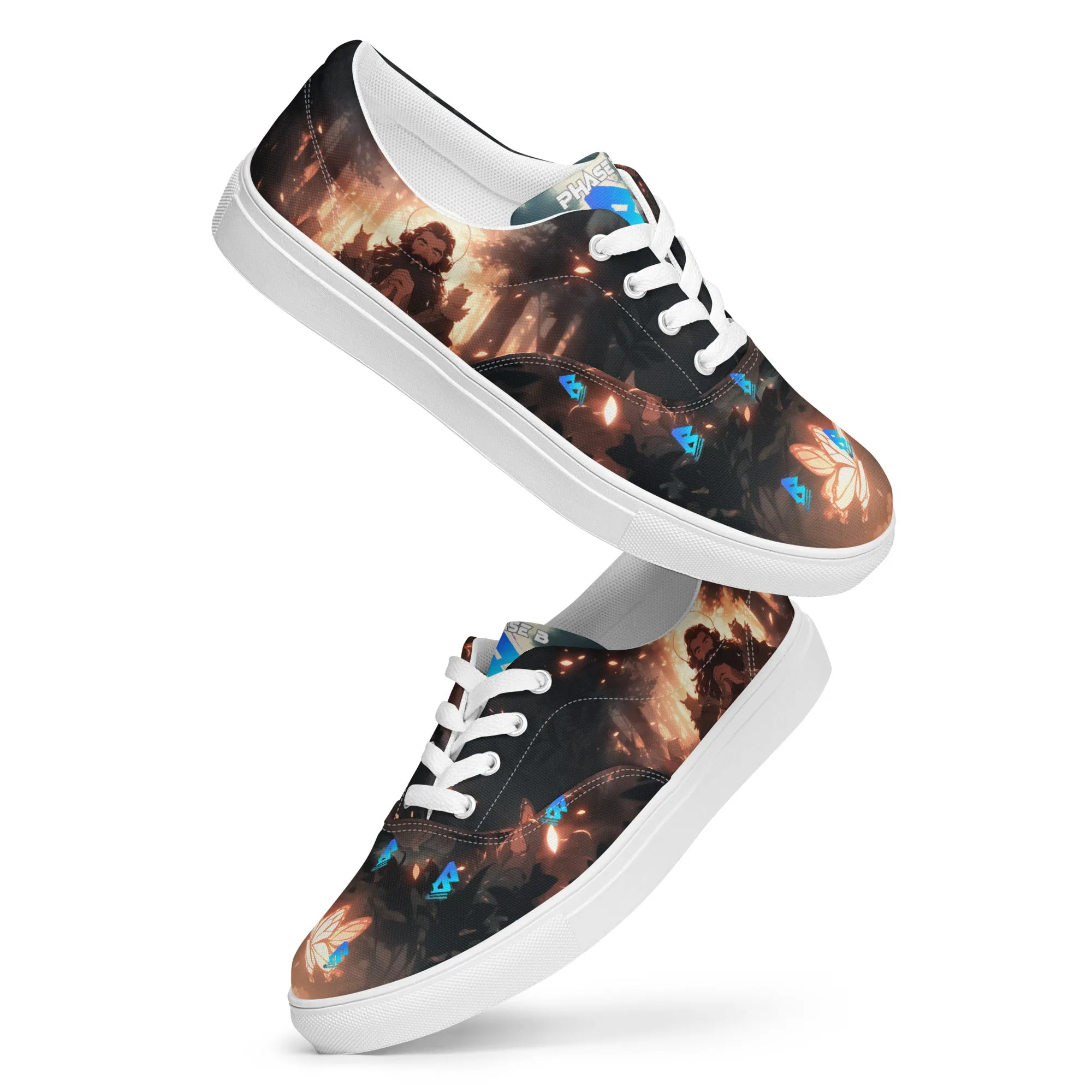 Phase B Music Men’s lace-up canvas shoes - Free Delivery! UK Techno / EDM / Electronic Graphic Merch / Alternative Apparel and Merch Only from Phase B Records.