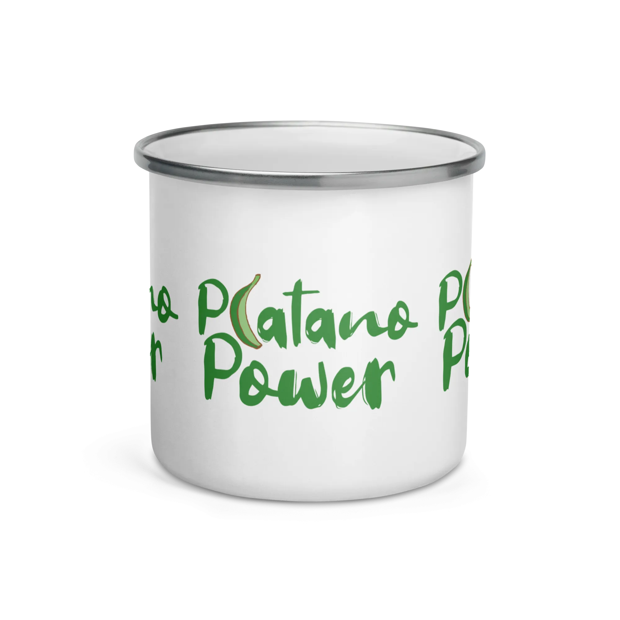 Platano Power Dominican Silver Rim Enamel Mug