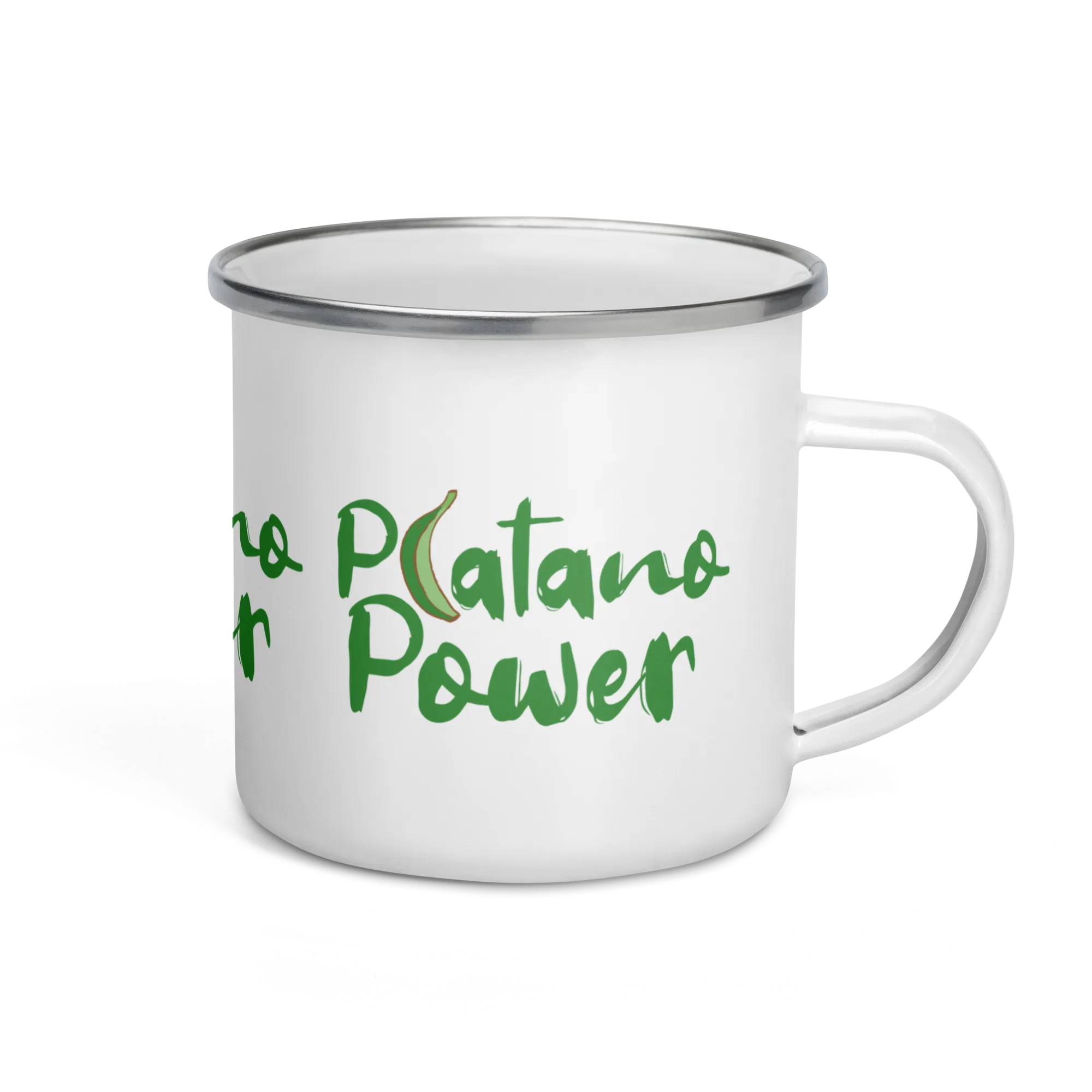 Platano Power Dominican Silver Rim Enamel Mug
