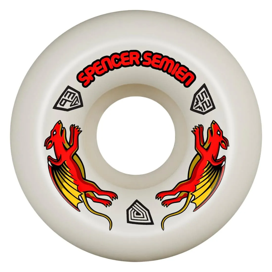 Powell Peralta 53mm Spencer Semien V5 Dragon Formula Nano Rats Skate Wheels - Off White