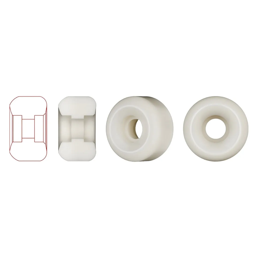 Powell Peralta 53mm Spencer Semien V5 Dragon Formula Nano Rats Skate Wheels - Off White