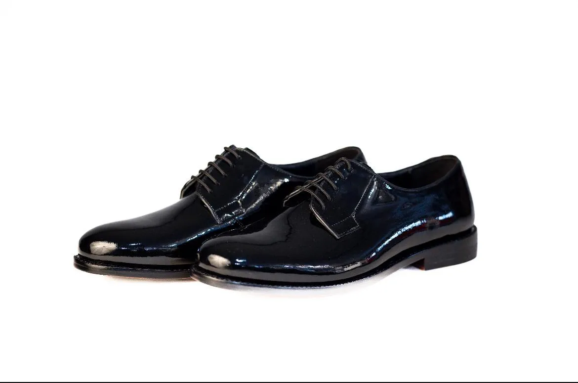 Premium Oxford Duty Black Patent Leather Shoes