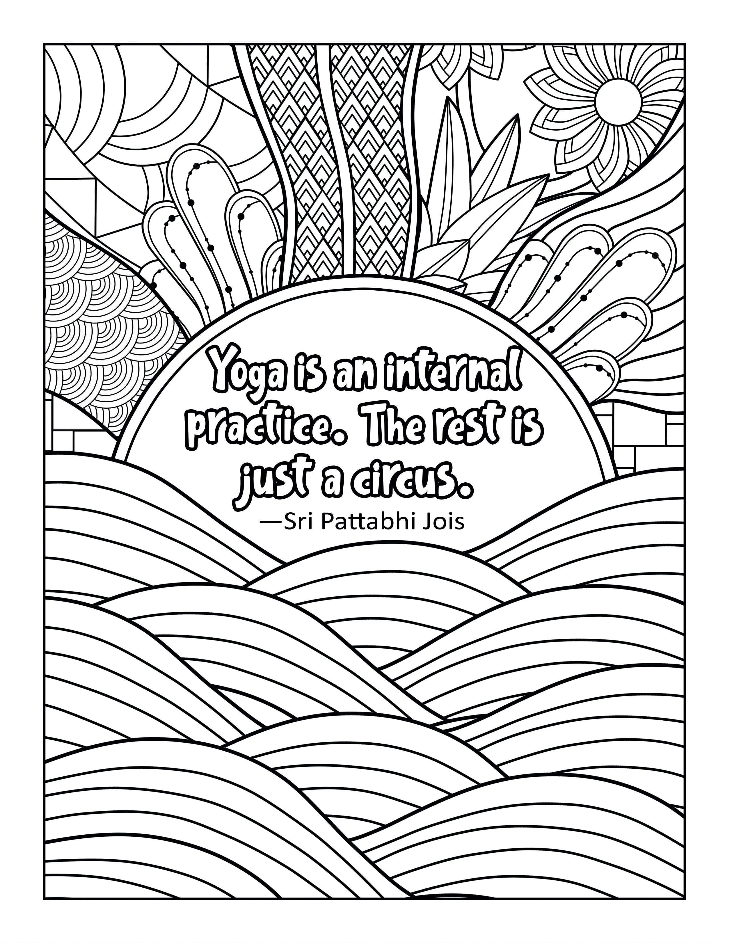 Printable Coloring Pages- Peace Love Yoga