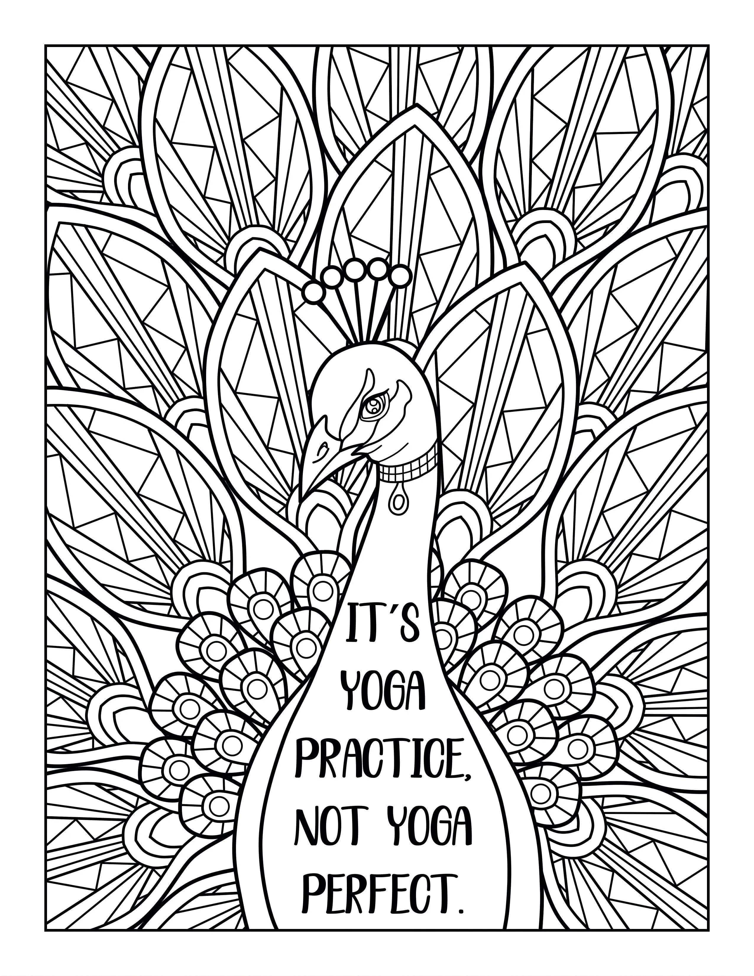 Printable Coloring Pages- Peace Love Yoga