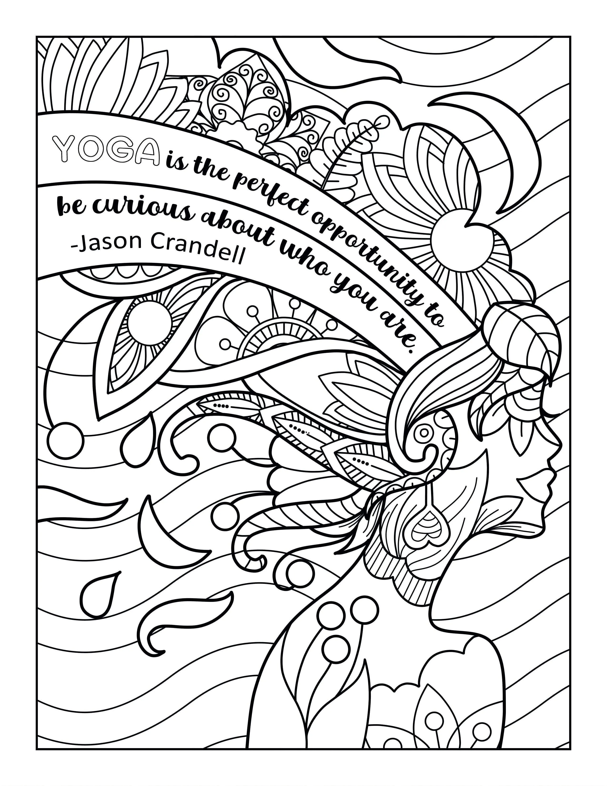 Printable Coloring Pages- Peace Love Yoga