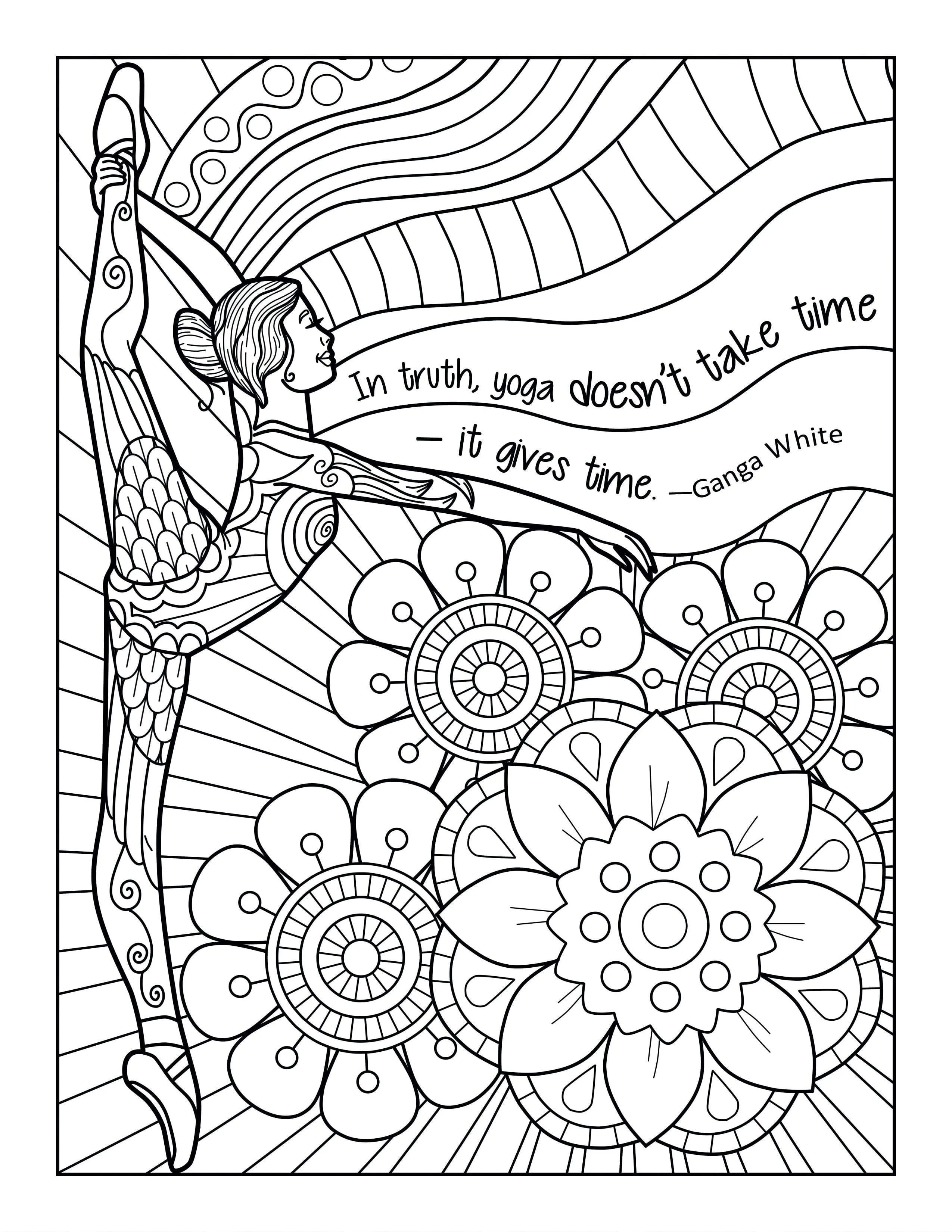 Printable Coloring Pages- Peace Love Yoga