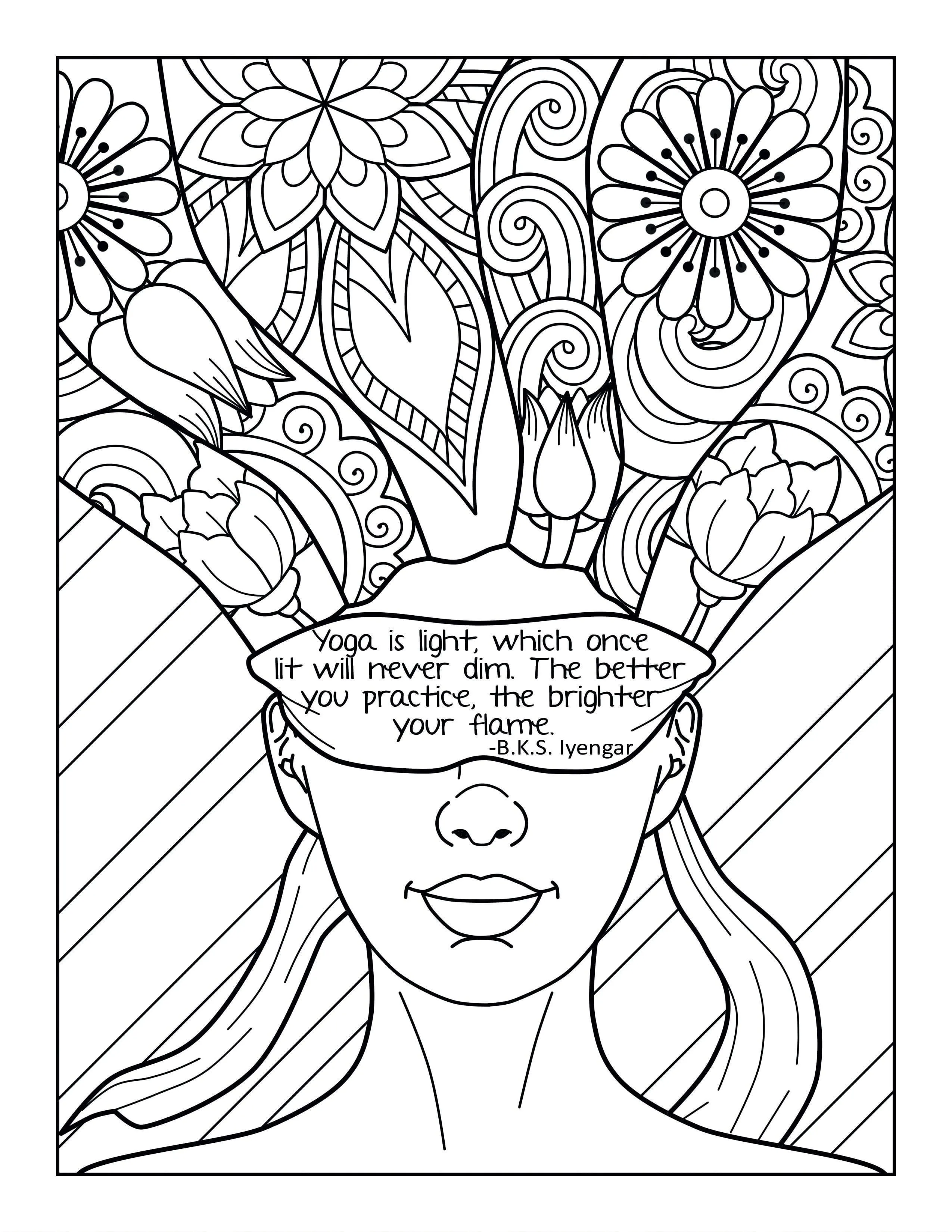 Printable Coloring Pages- Peace Love Yoga