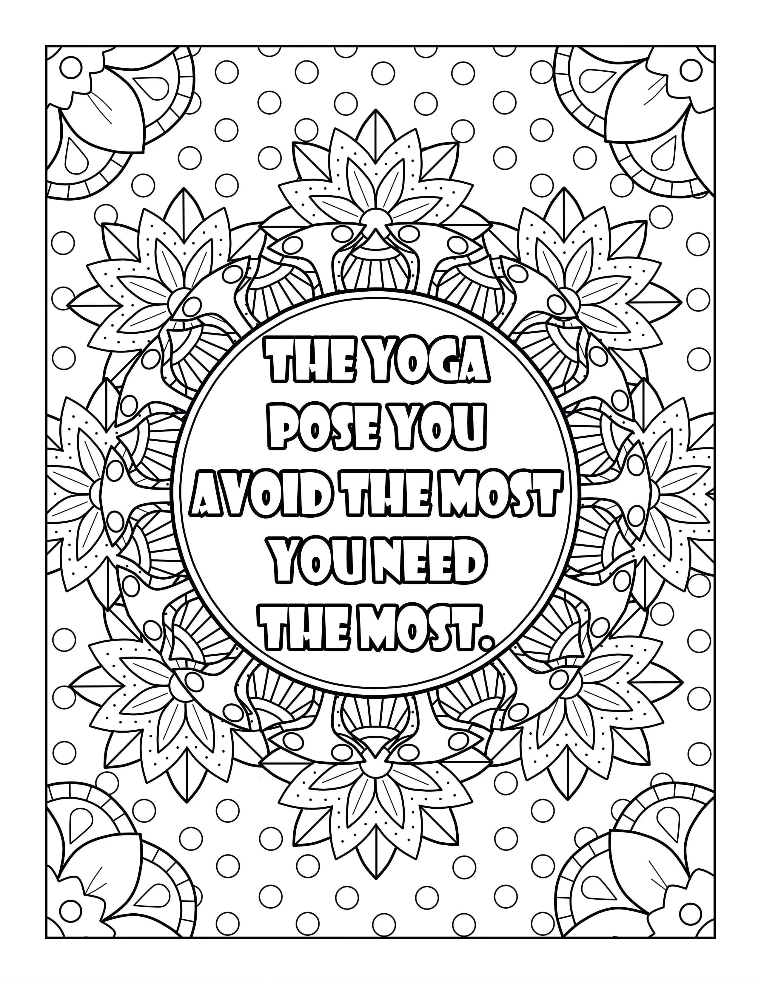 Printable Coloring Pages- Peace Love Yoga