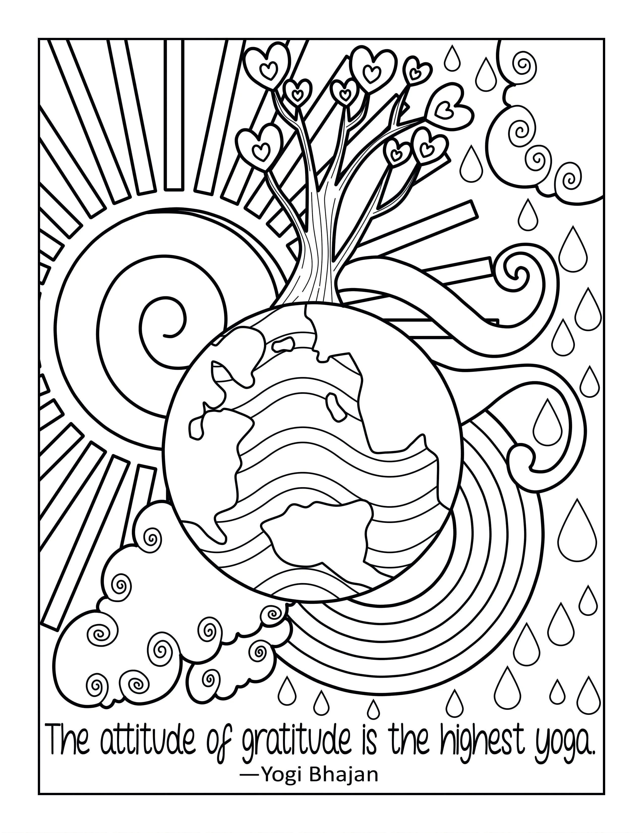 Printable Coloring Pages- Peace Love Yoga