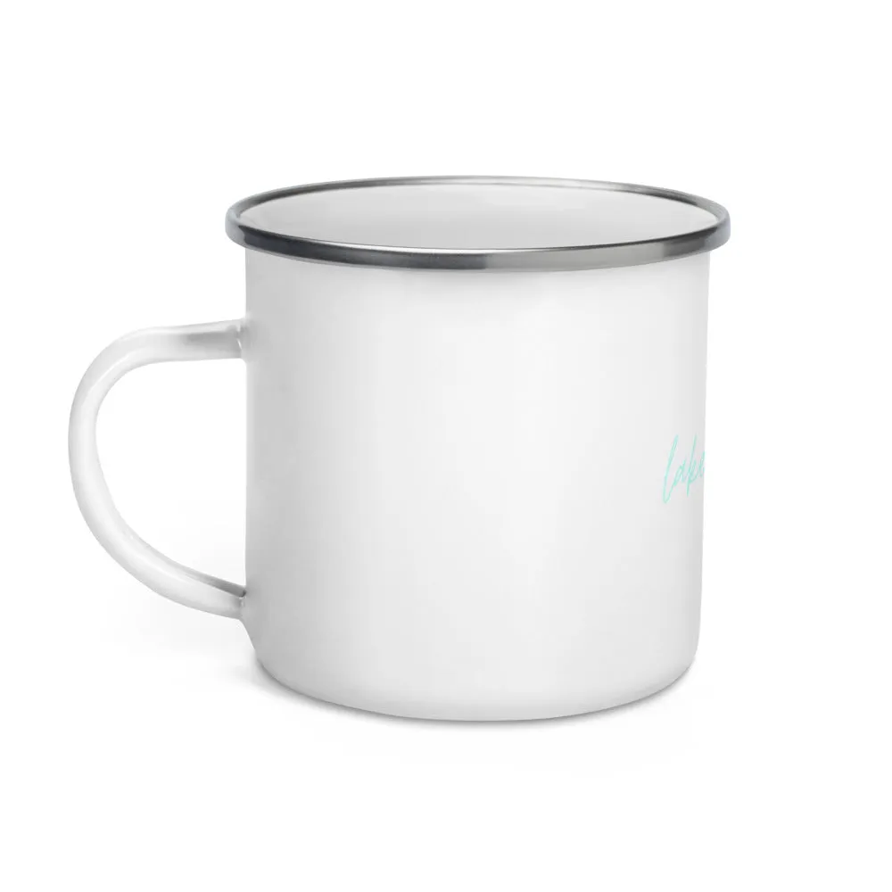 "Lake Norman- AQUA" Enamel Mug