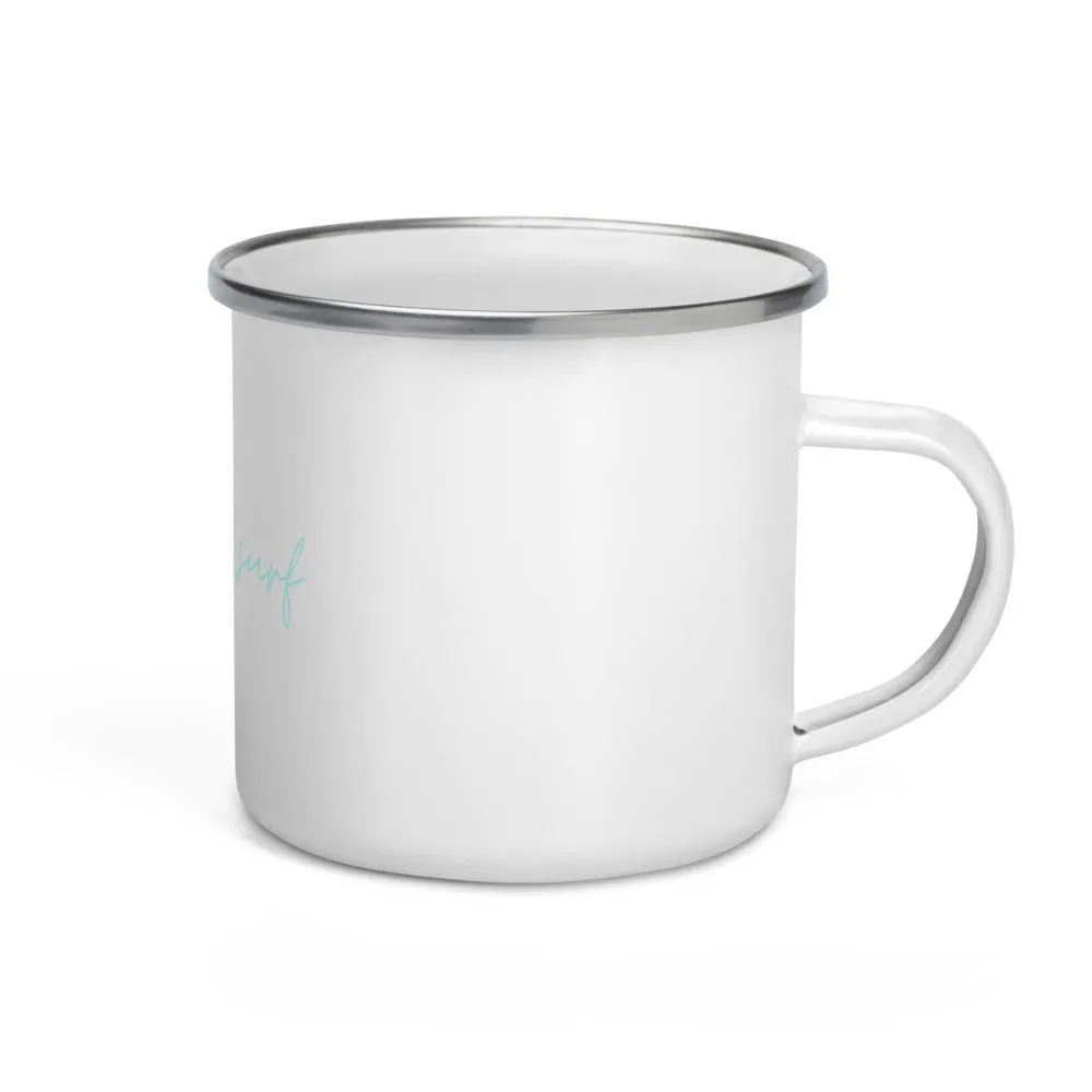 "Pray for Surf- Aqua" Enamel Mug